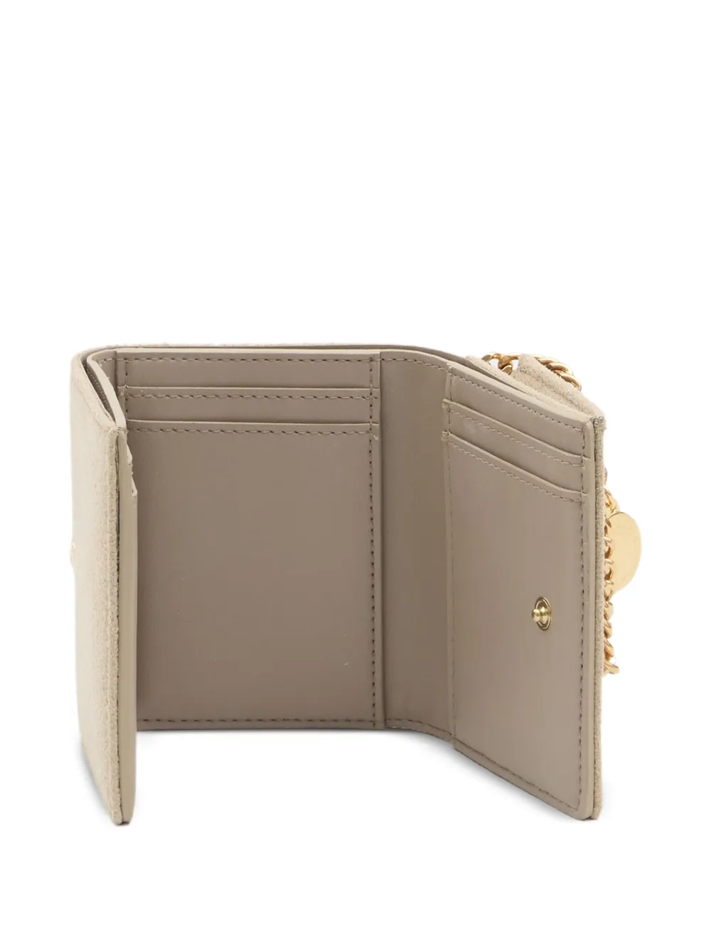  Stella Mccartney Falabella Chain Trifold Wallet - Neutrals 