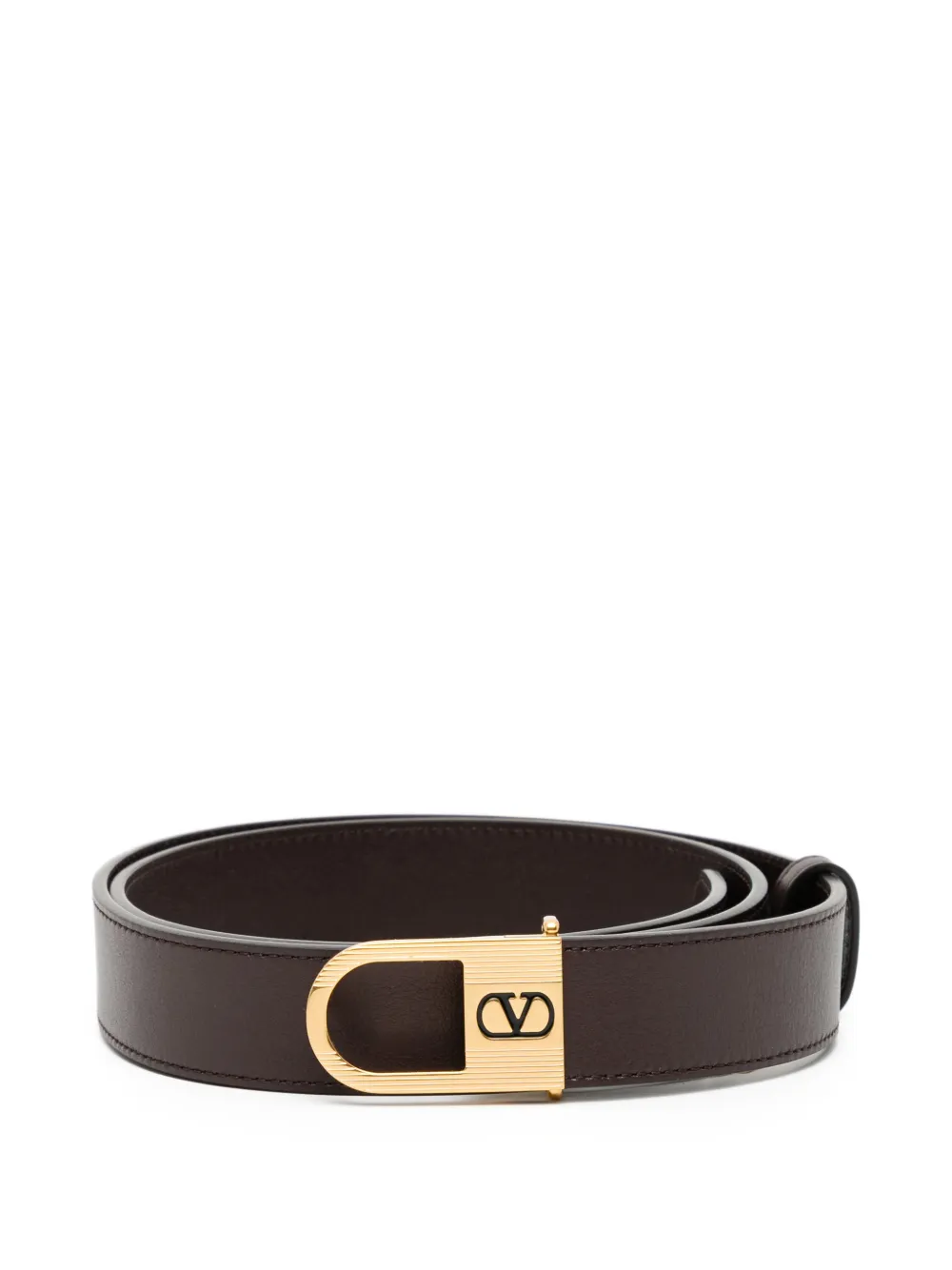 Valentino Garavani logo-debossed belt - Marrone