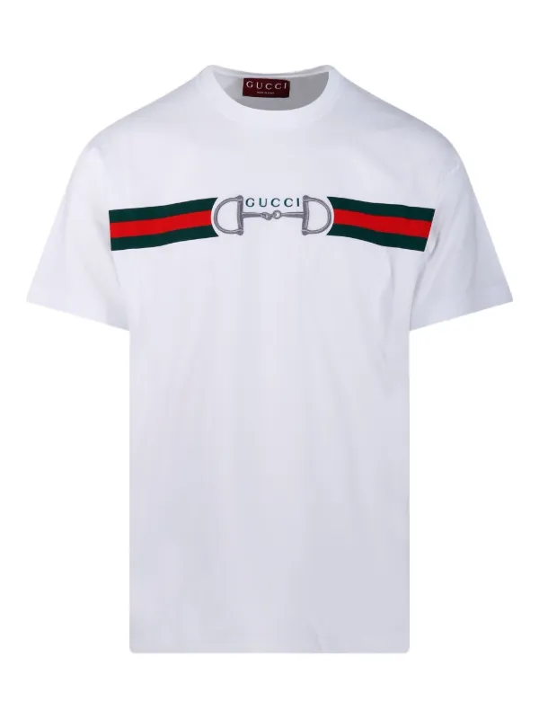 Gucci Camiseta Com Detalhe Horsebit | Branco | FARFETCH BR