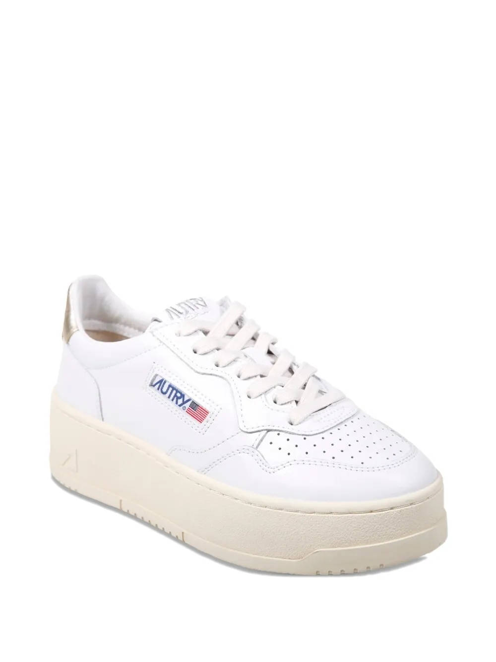 Autry logo-patch platform sneakers - Wit