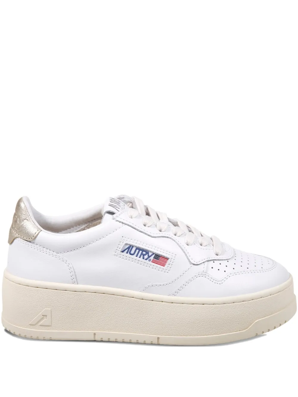 Autry logo-patch platform sneakers Wit