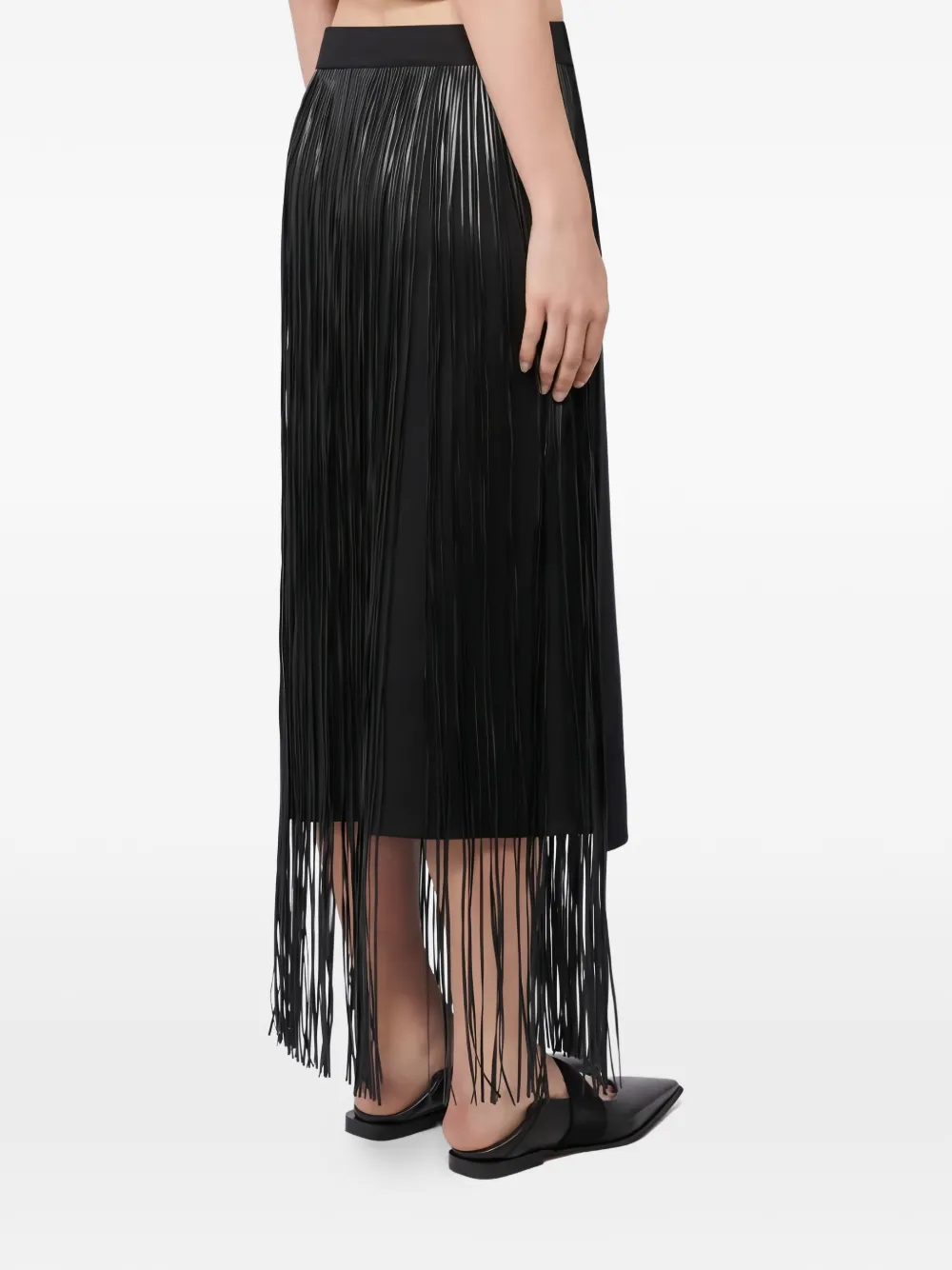 Hiberis Fringed Midi Skirt