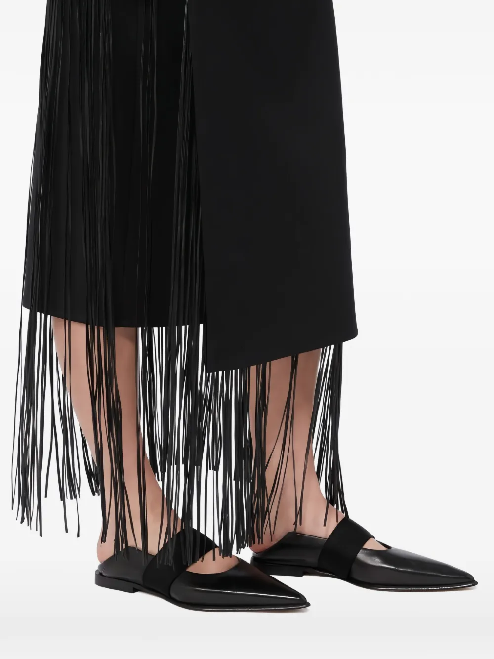 Hiberis Fringed Midi Skirt