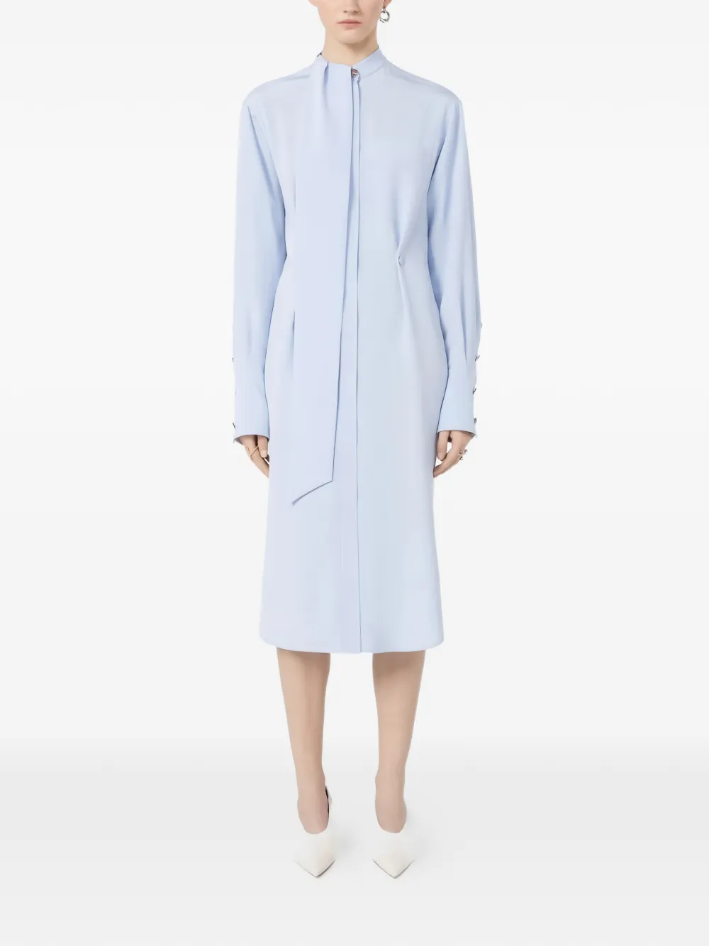 Sportmax ESOPO scarf-detail midi shirt dress - Blu
