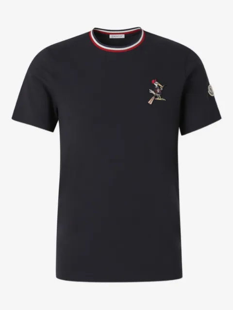 Moncler embroidered ribbed T-shirt