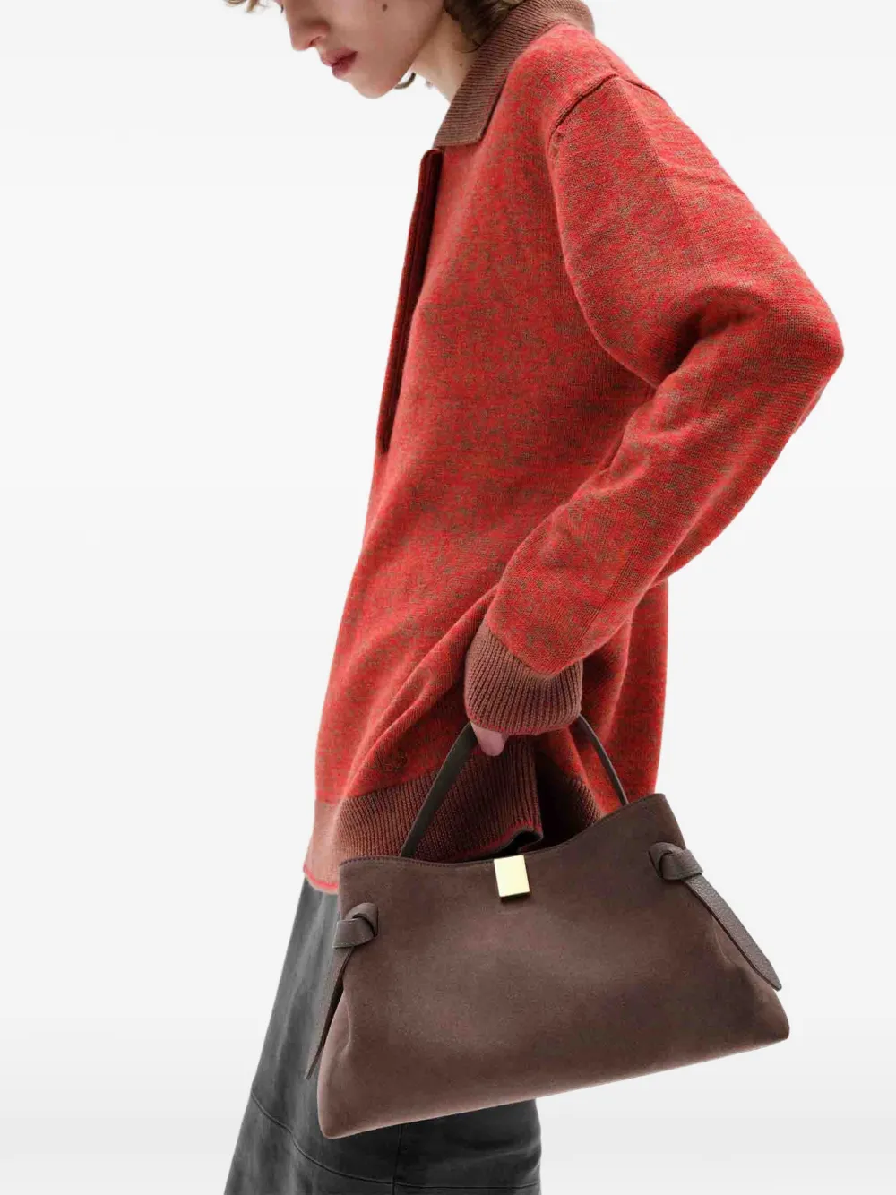 Yuzefi Gyoza suede tote bag - Bruin