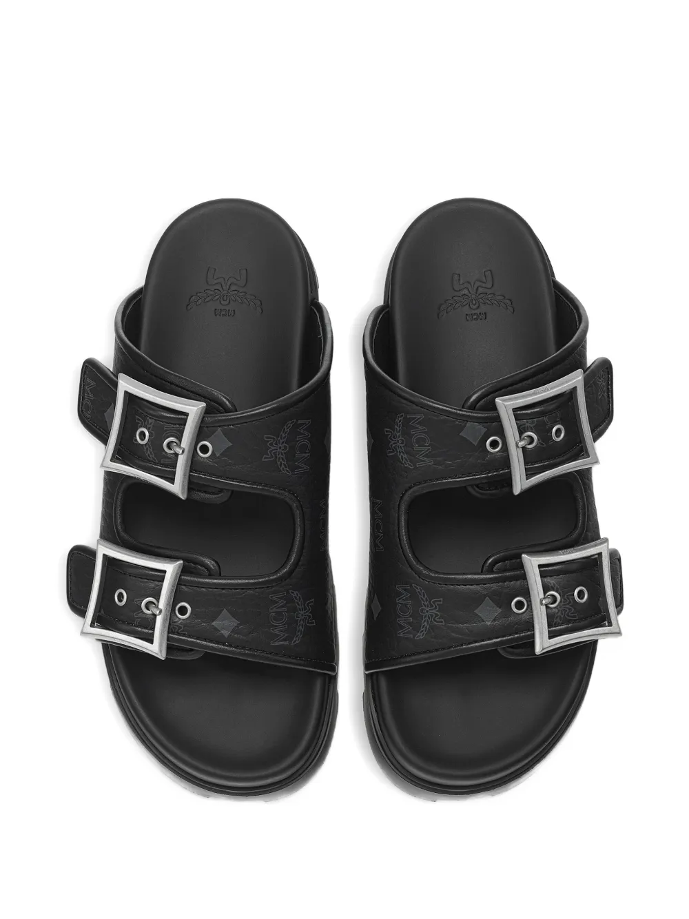 MCM Platte sandalen met gespdetail Zwart