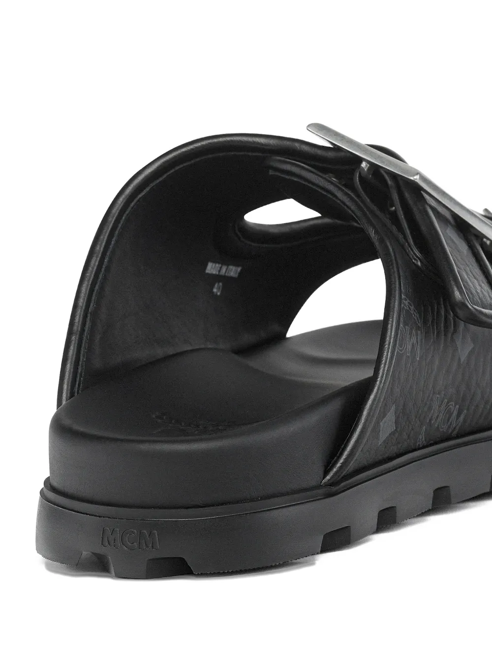 MCM Platte sandalen met gespdetail Zwart
