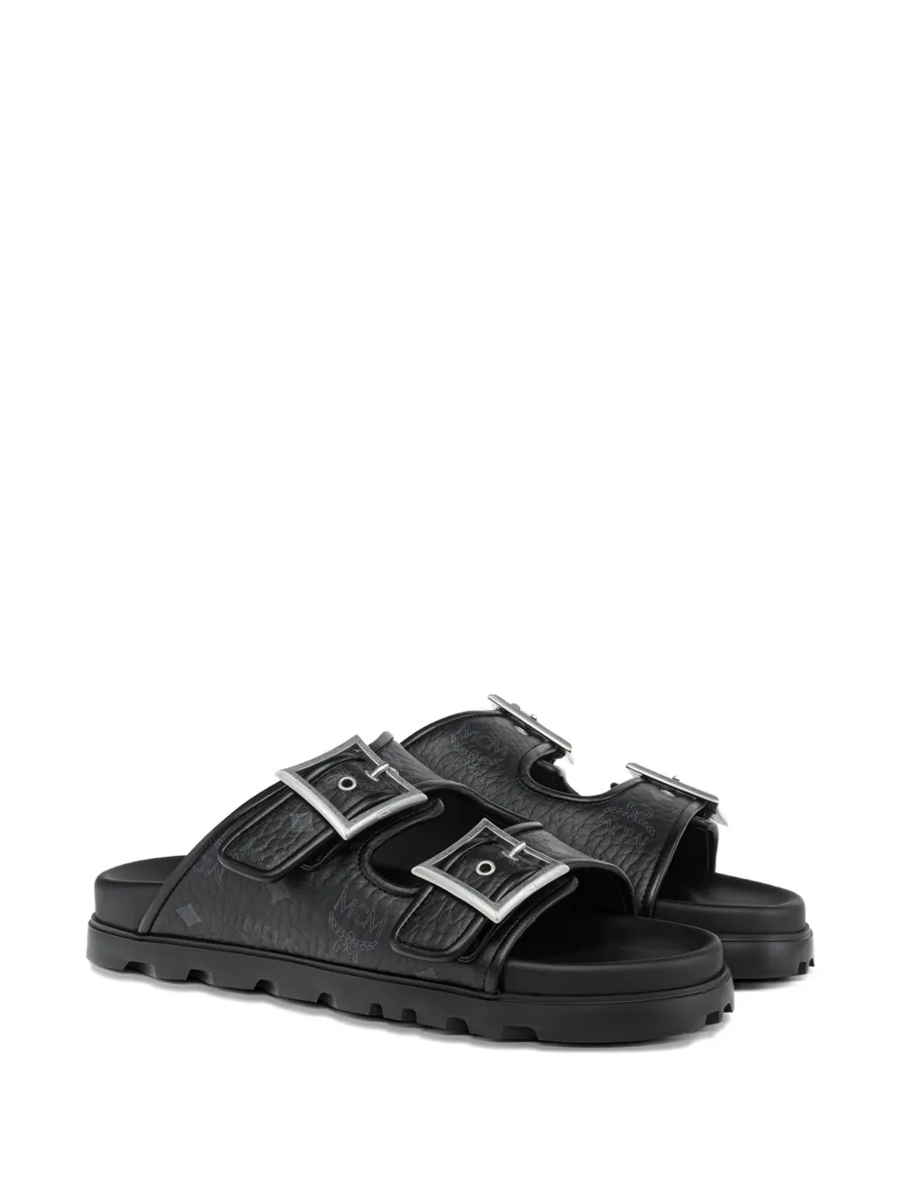 MCM Platte sandalen met gespdetail Zwart