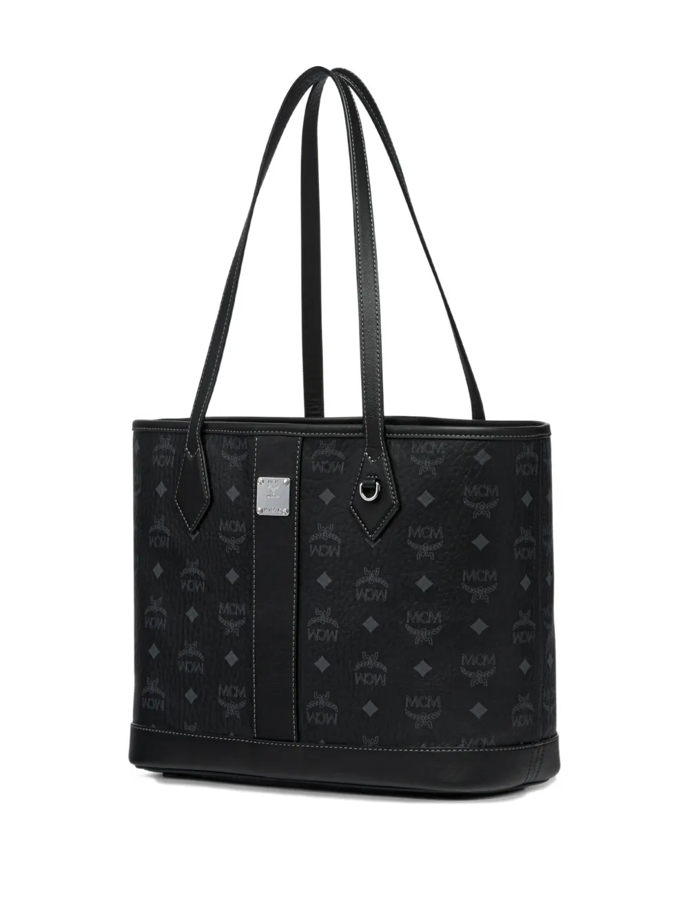  Mcm Small Logo-print Tote Bag - Black 