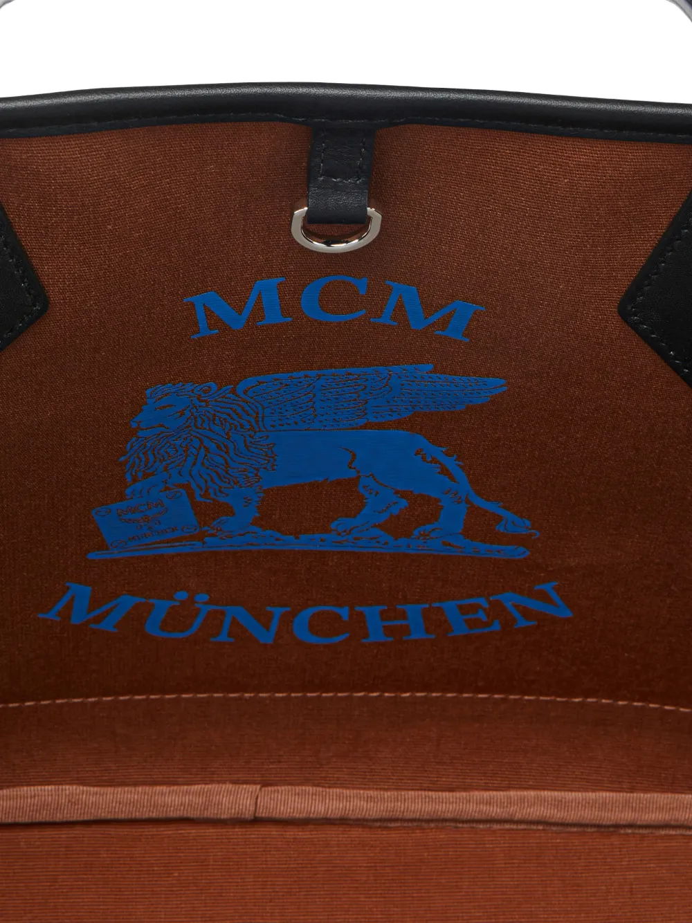 MCM Kleine shopper met logoprint Zwart