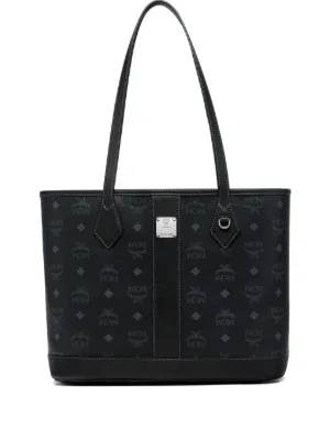 MCM ブラックレザートートバッグ MCM レザー トートバッグ | ブラック | FARFETCH JP
