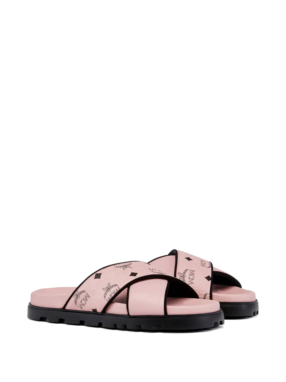  Mcm Logo-motif Flat Sandals - Pink 