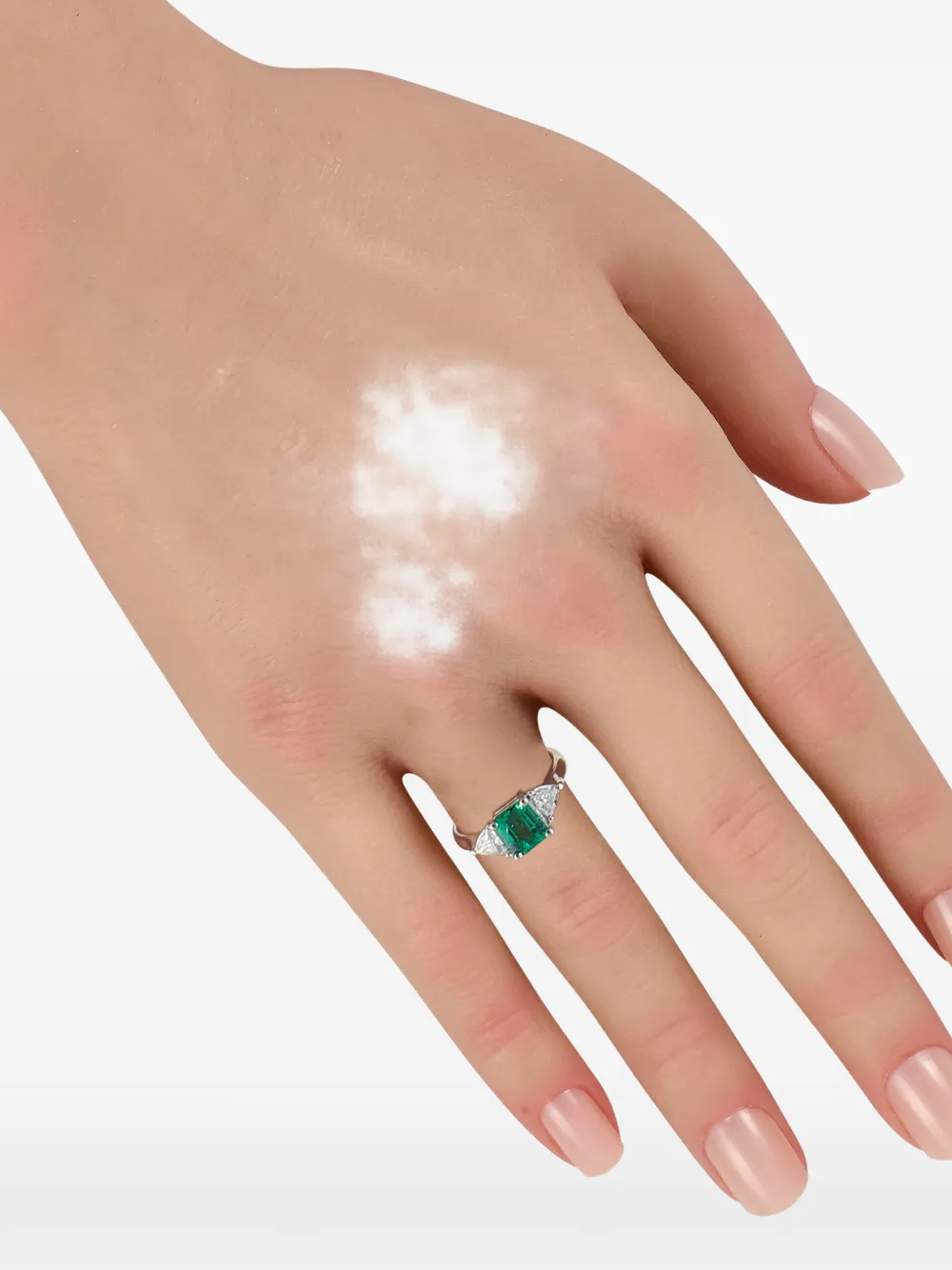 LB Exclusive platinum diamond and emerald ring - Argento