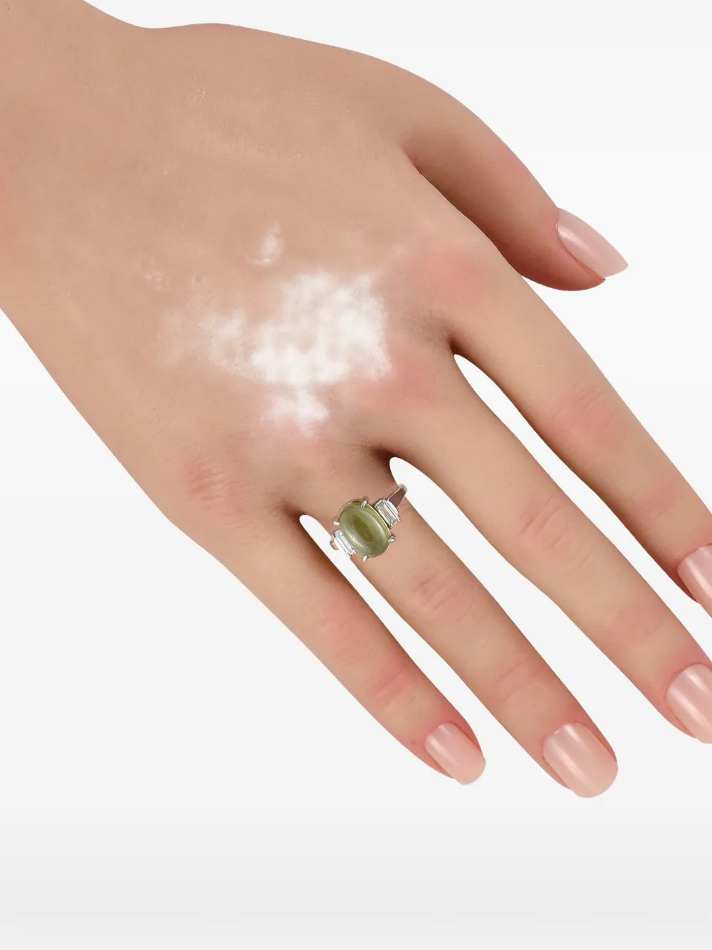 LB Exclusive platinum cat's eye and diamond ring - Argento