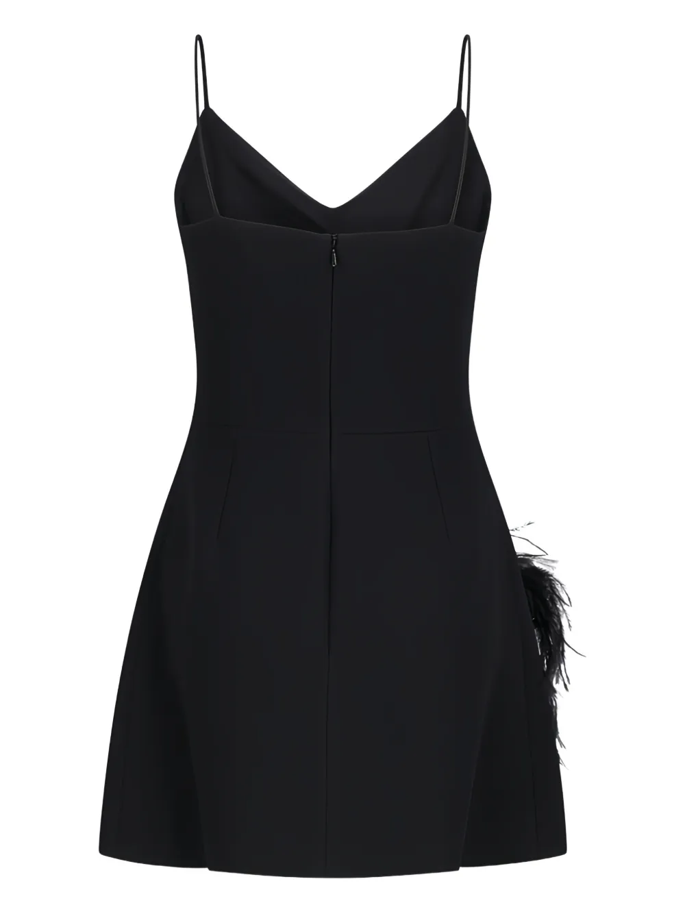 David Koma Cami feather-detail mini dress - Zwart