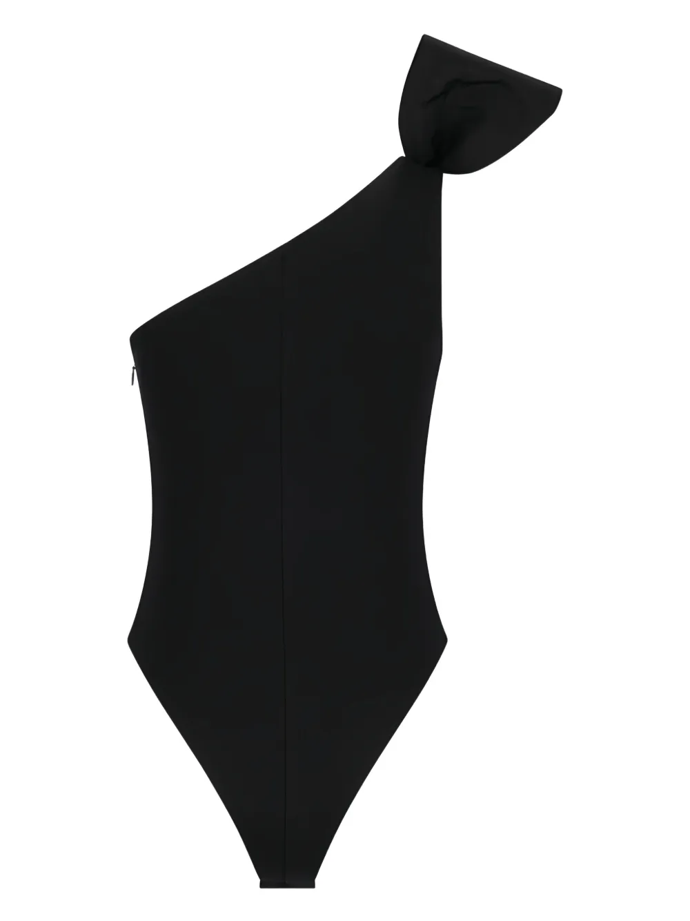David Koma one-shoulder bow-detail body - Zwart