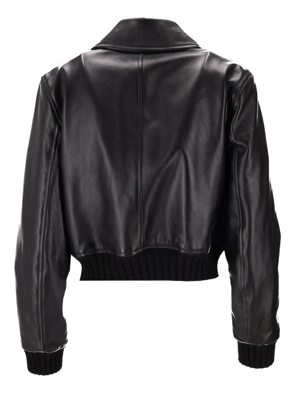  La-rose Buttoned Leather Jacket - Black 