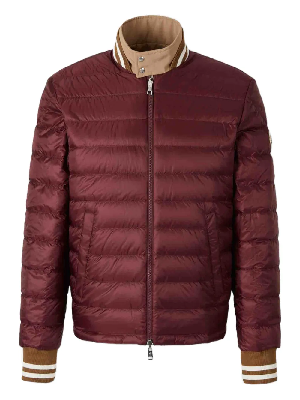 Moncler Striped 'prieure' Jacket - Neutrals 