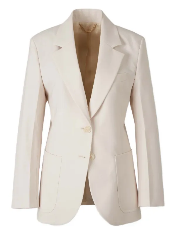 Victoria Beckham Side-pocket Buttoned Blazer in Neutrals