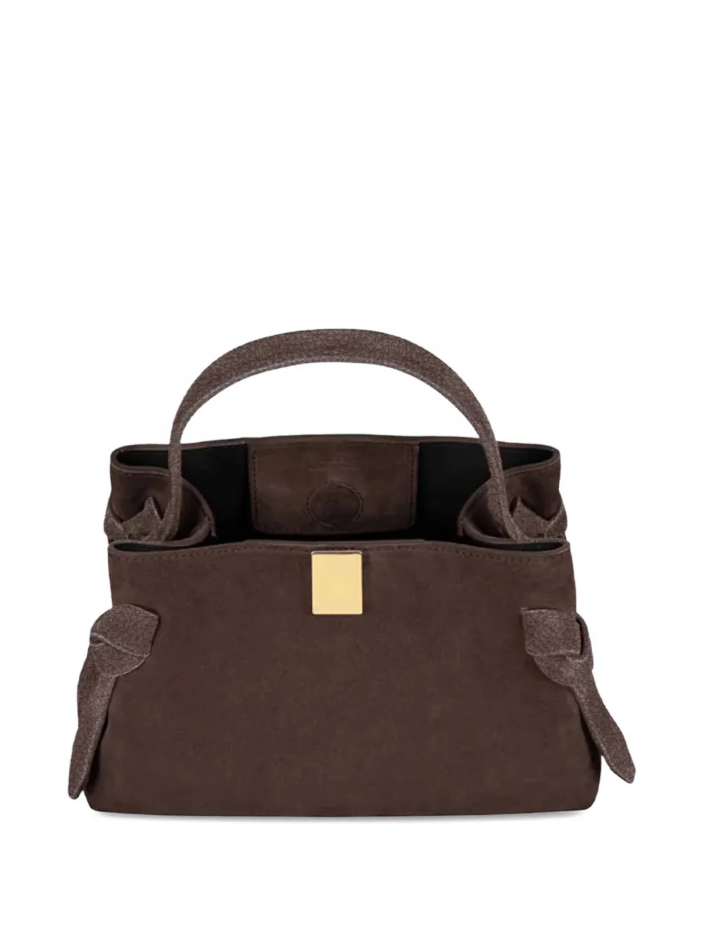 Yuzefi Gyoza leren mini-shopper Bruin