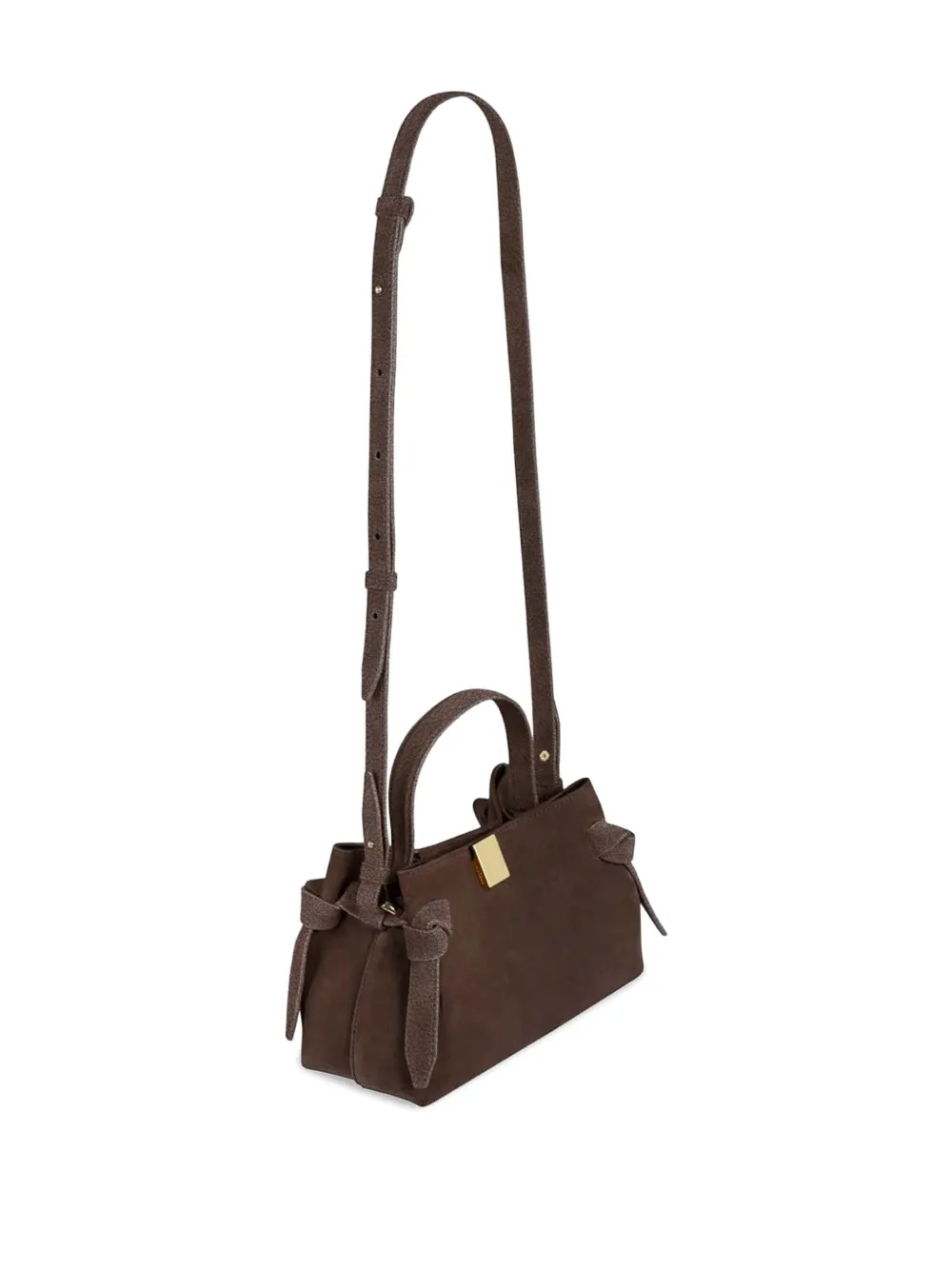 Yuzefi Gyoza leren mini-shopper Bruin