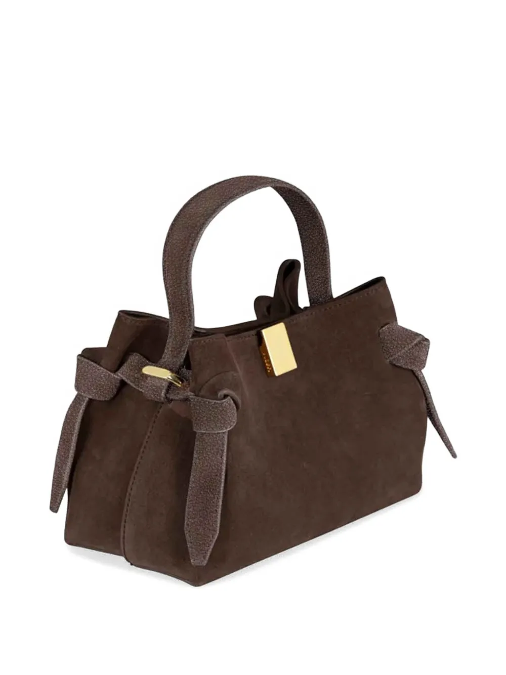 Yuzefi Gyoza leren mini-shopper Bruin