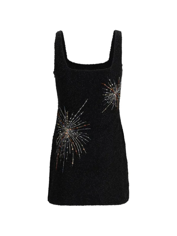 STAUD Split Beaded Mini Dress | Black | FARFETCH OM