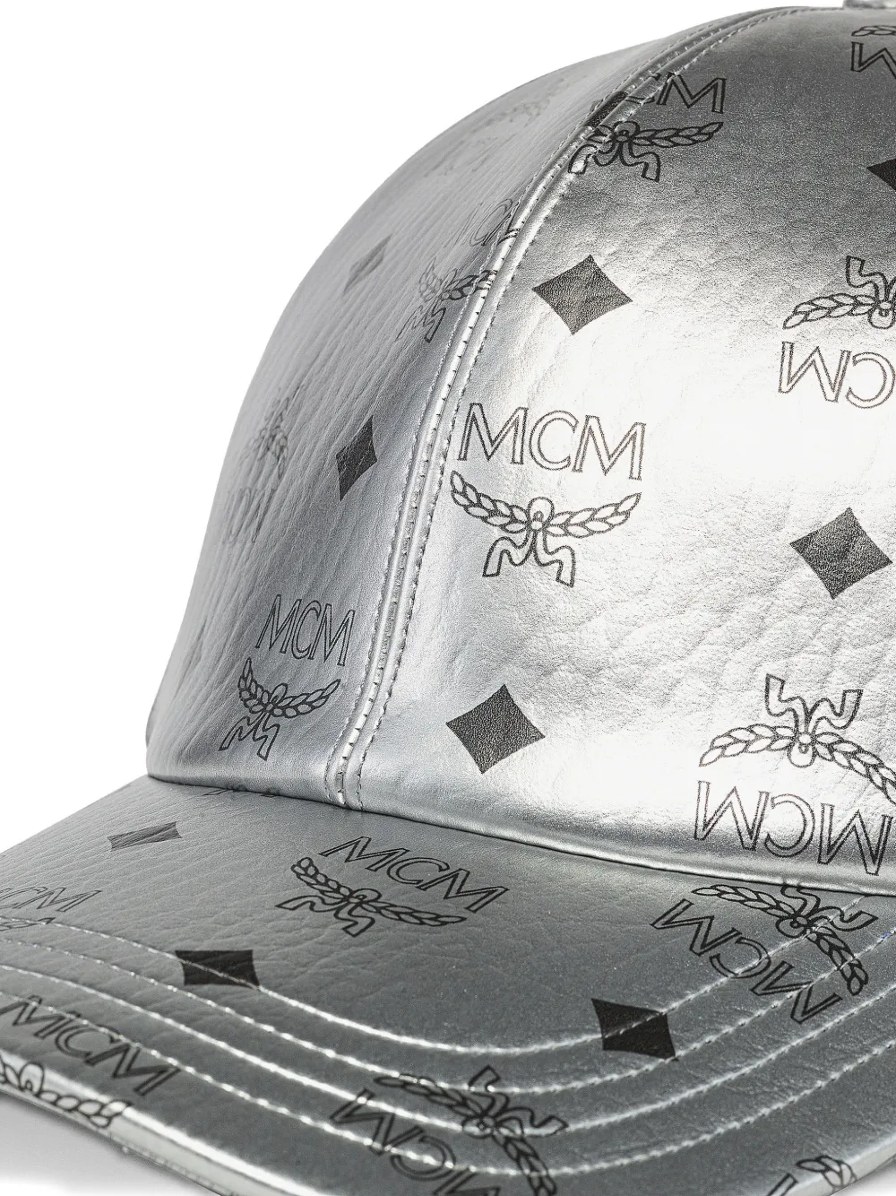  Mcm Monogram-print Baseball Cap - Silver 