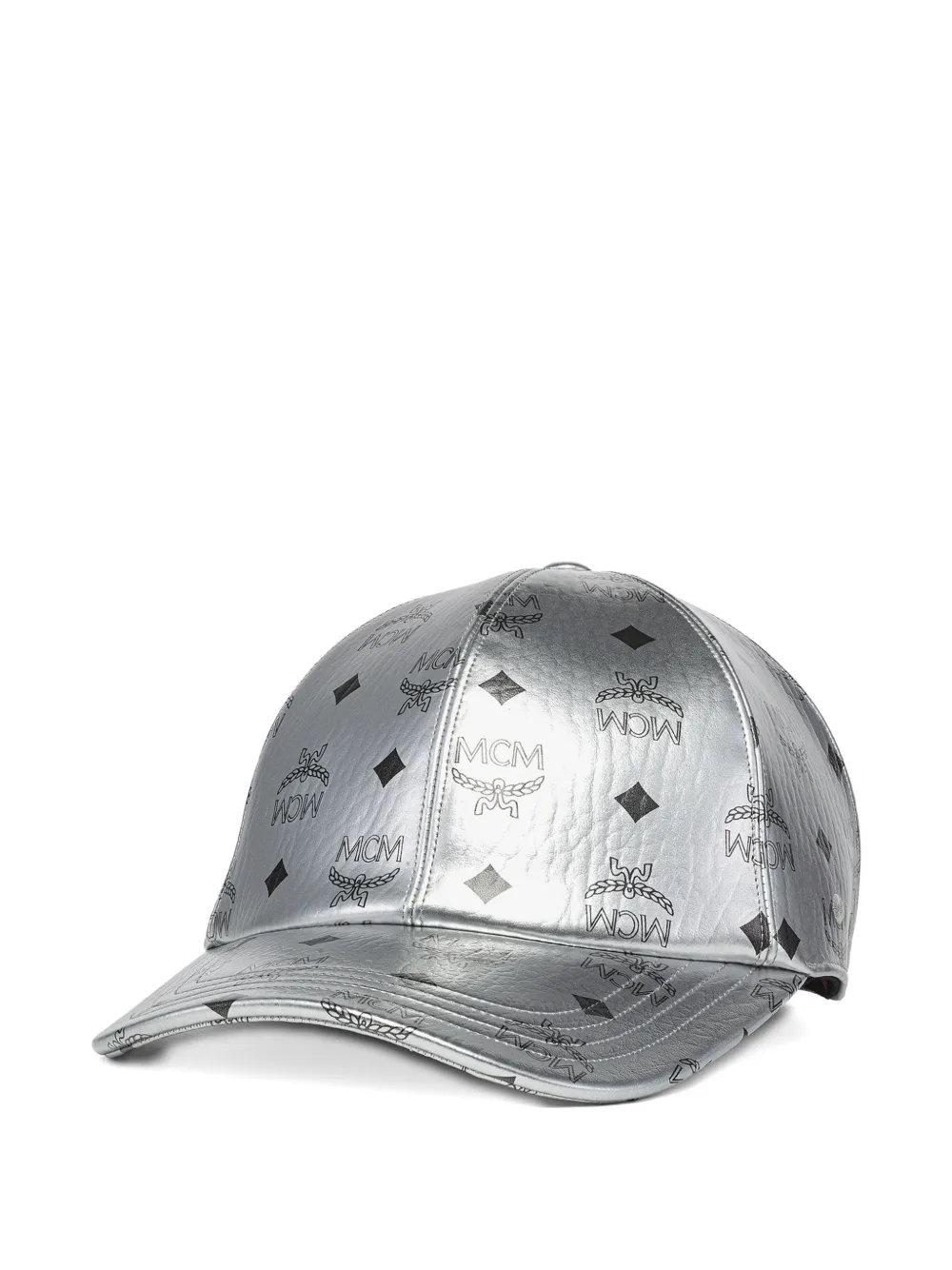MCM monogram-print baseball cap - Argento