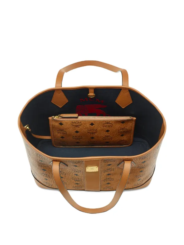 MCM Small monogram-print Tote Bag | Brown | FARFETCH