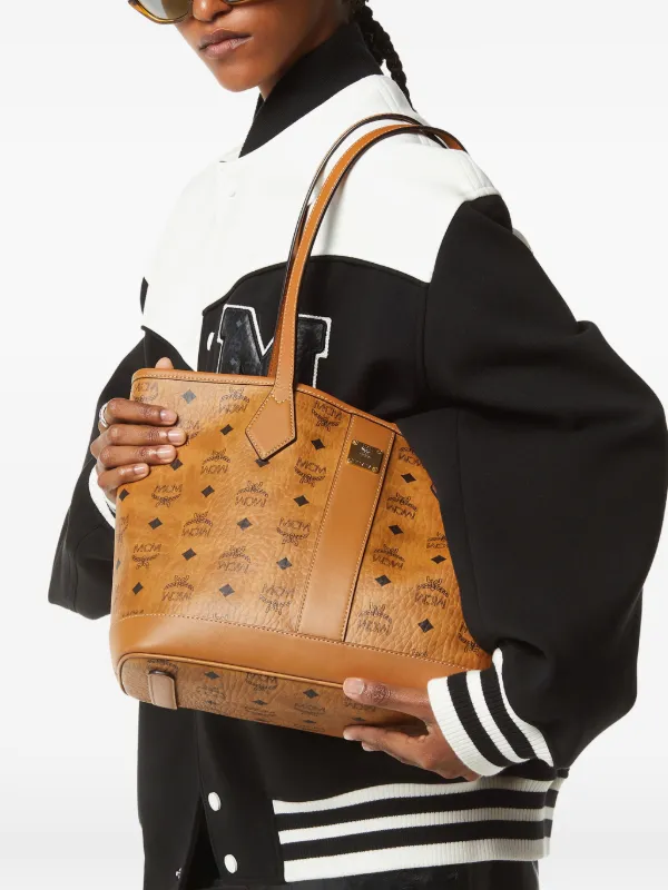 MCM Small monogram-print Tote Bag | Brown | FARFETCH