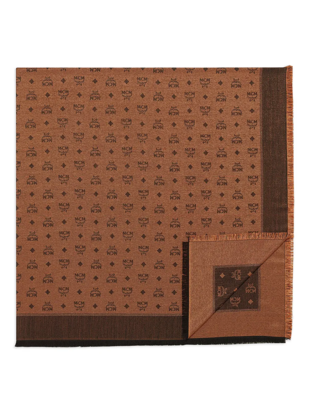 MCM monogram-pattern shawl - Marrone
