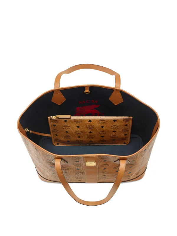 MCM ロゴプリント ブラウン トートバッグ MCM logo-pattern Tote Bag | Brown | FARFETCH