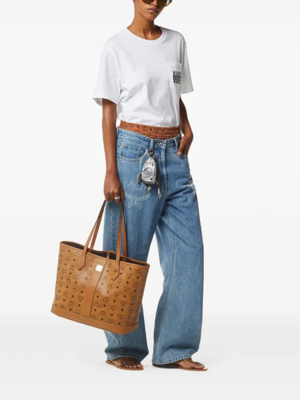 MCM エム シー エム Monogram Pattern Tote Bag モノグラムトートバッグ ブラウン MCM logo-pattern Tote Bag | Brown | FARFETCH