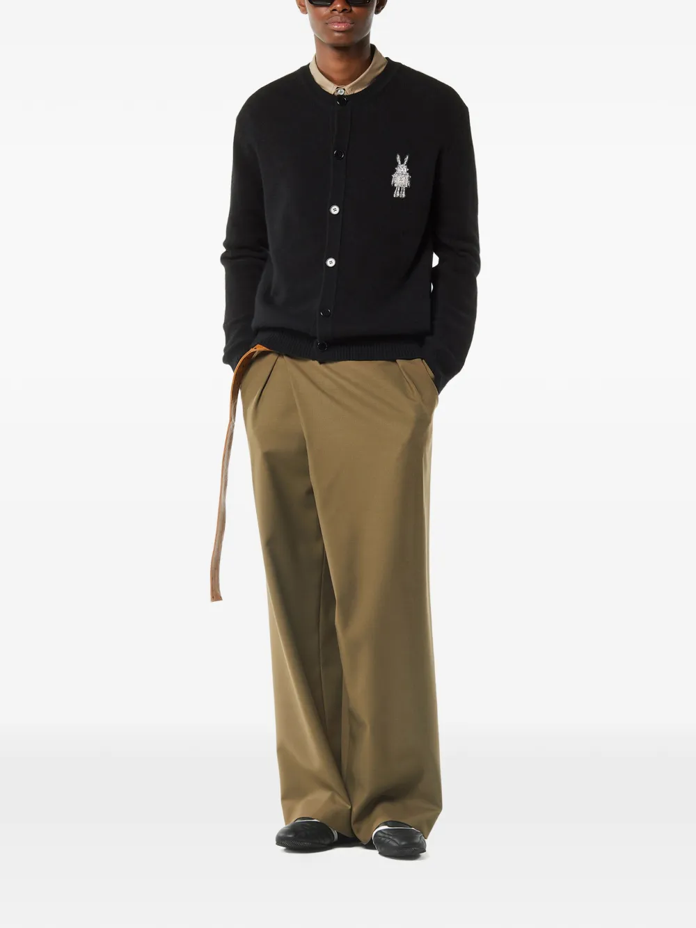 MCM Vest met konijn patch Zwart