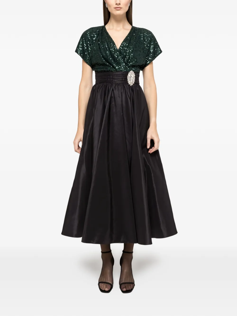 NISSA Abito midi con paillettes - Nero