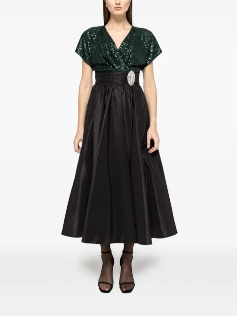 NISSA sequin-panel midi dress