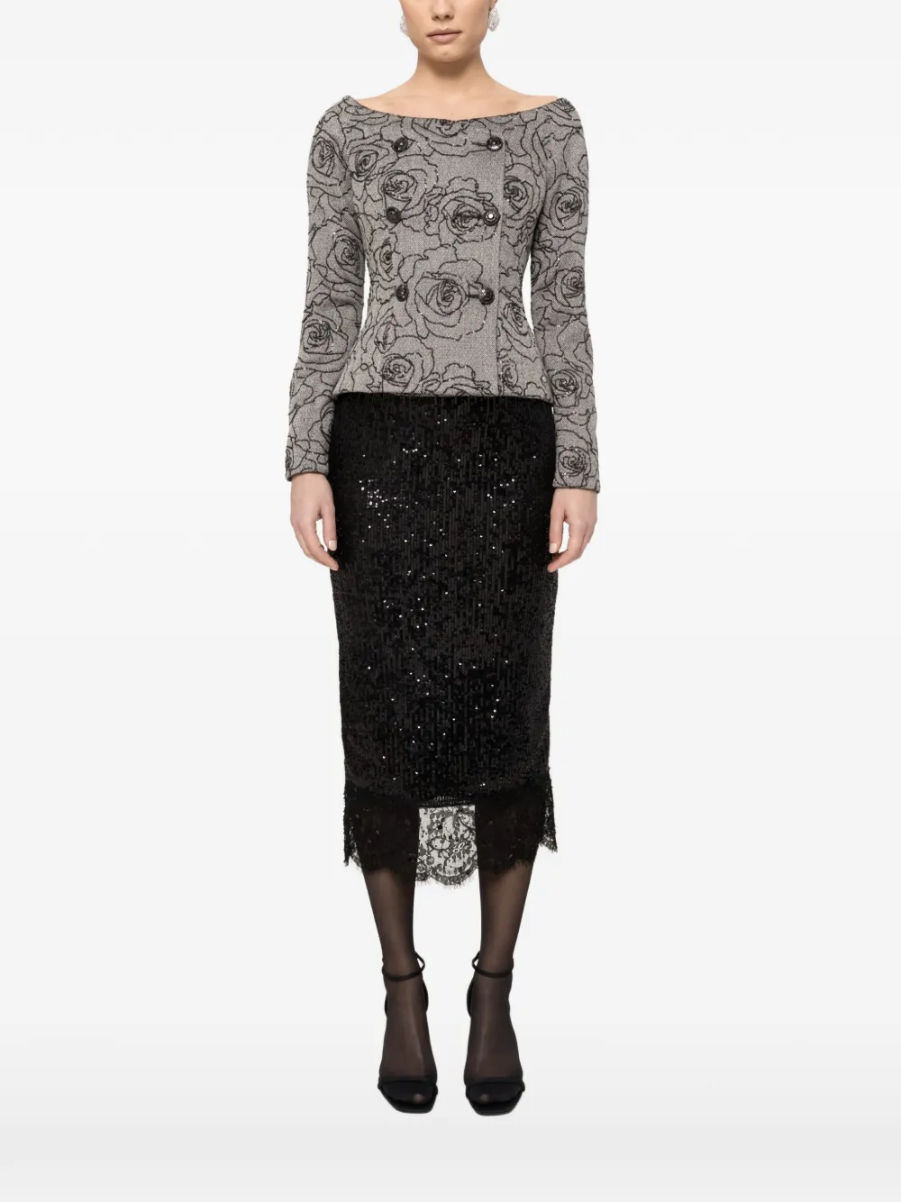 NISSA Blazer con paillettes - Grigio