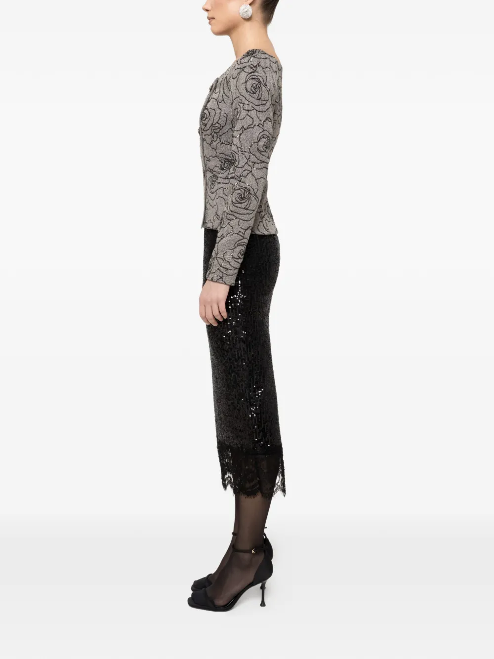  Nissa Sequin-embellished Blazer - Grey 