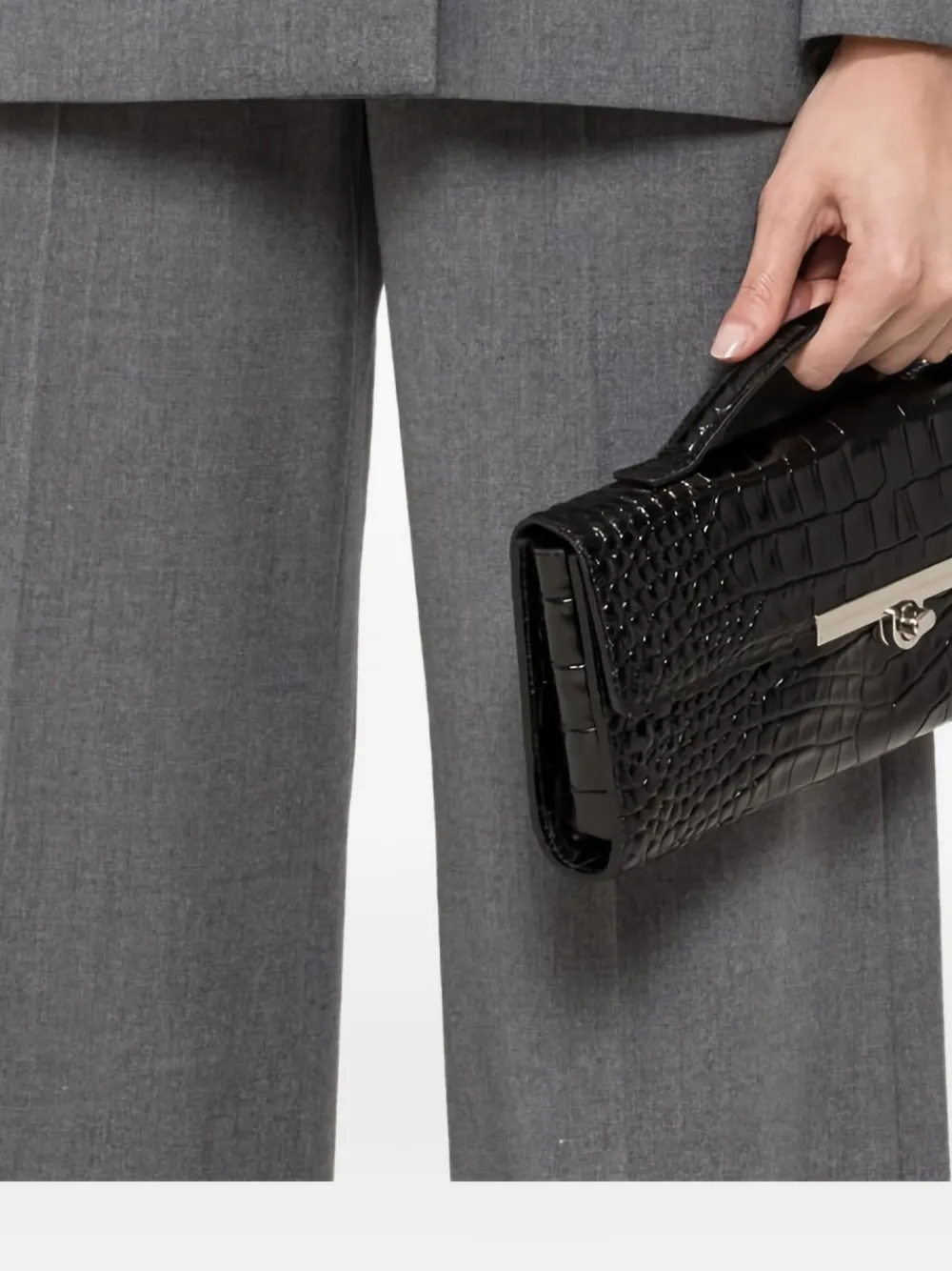 NISSA Pantaloni a palazzo con vita alta - Grigio