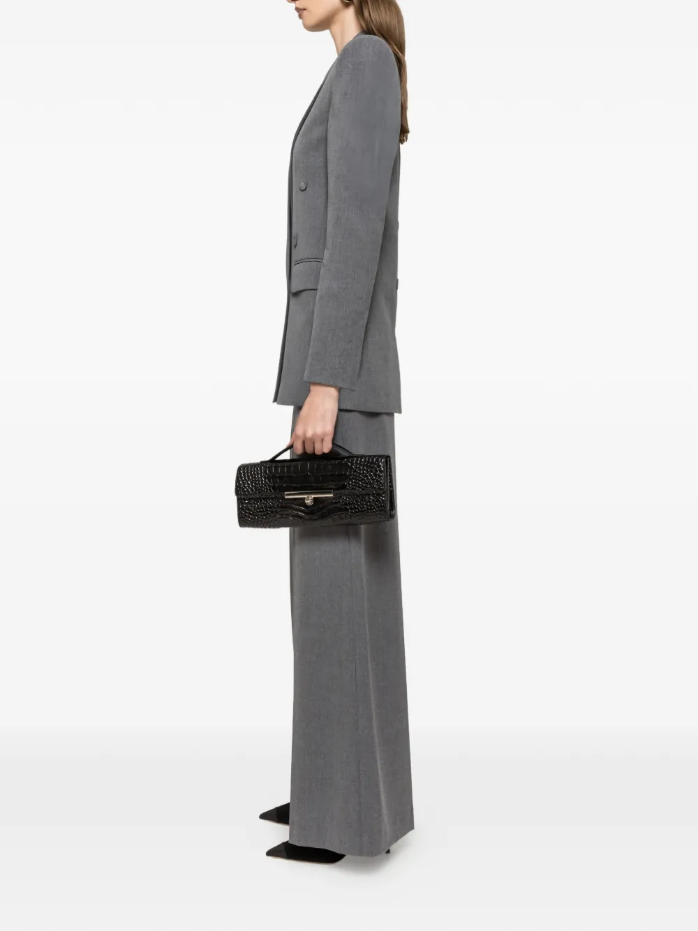 NISSA High waist palazzo broek Grijs