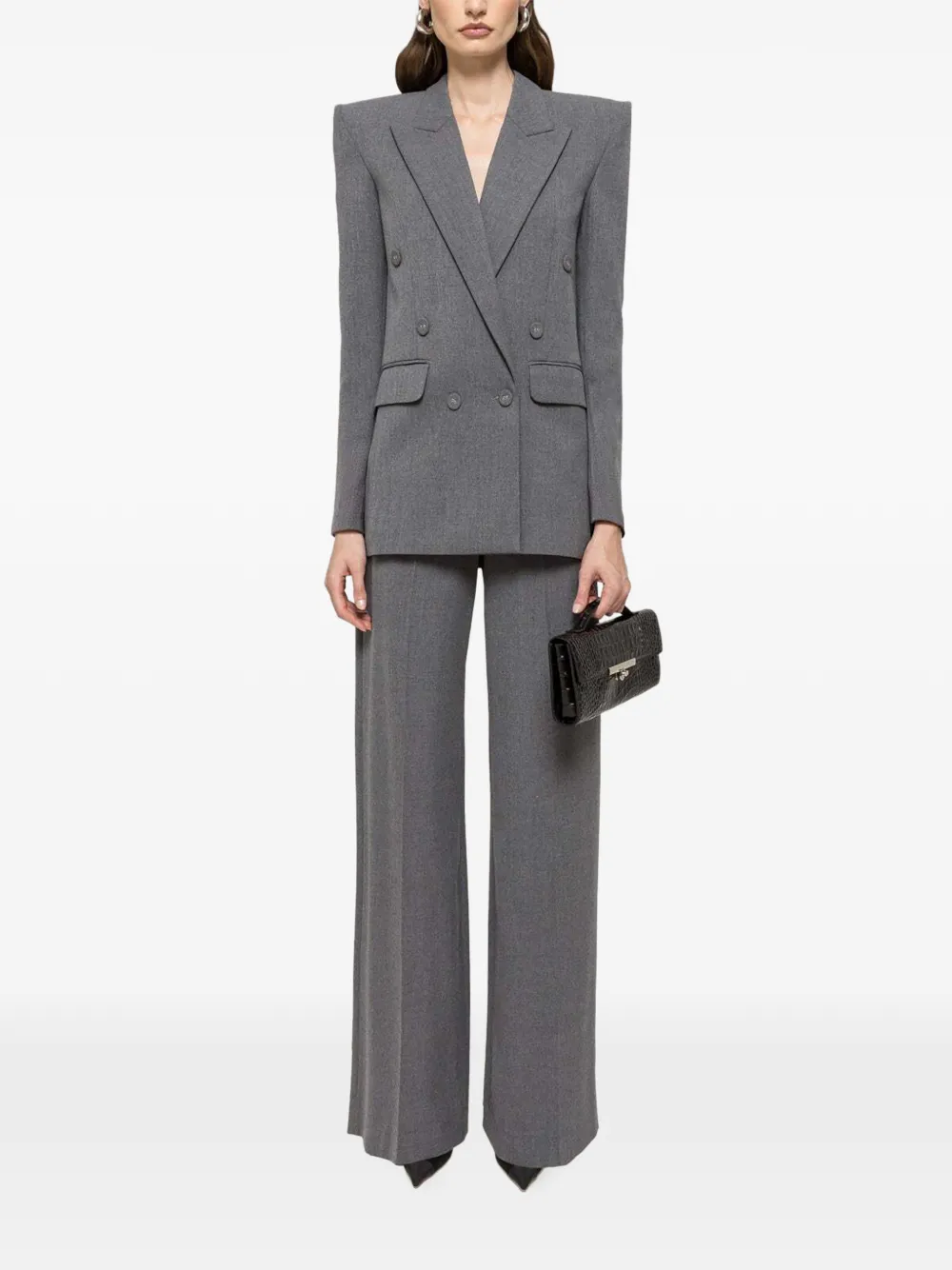 NISSA Pantaloni a palazzo con vita alta - Grigio