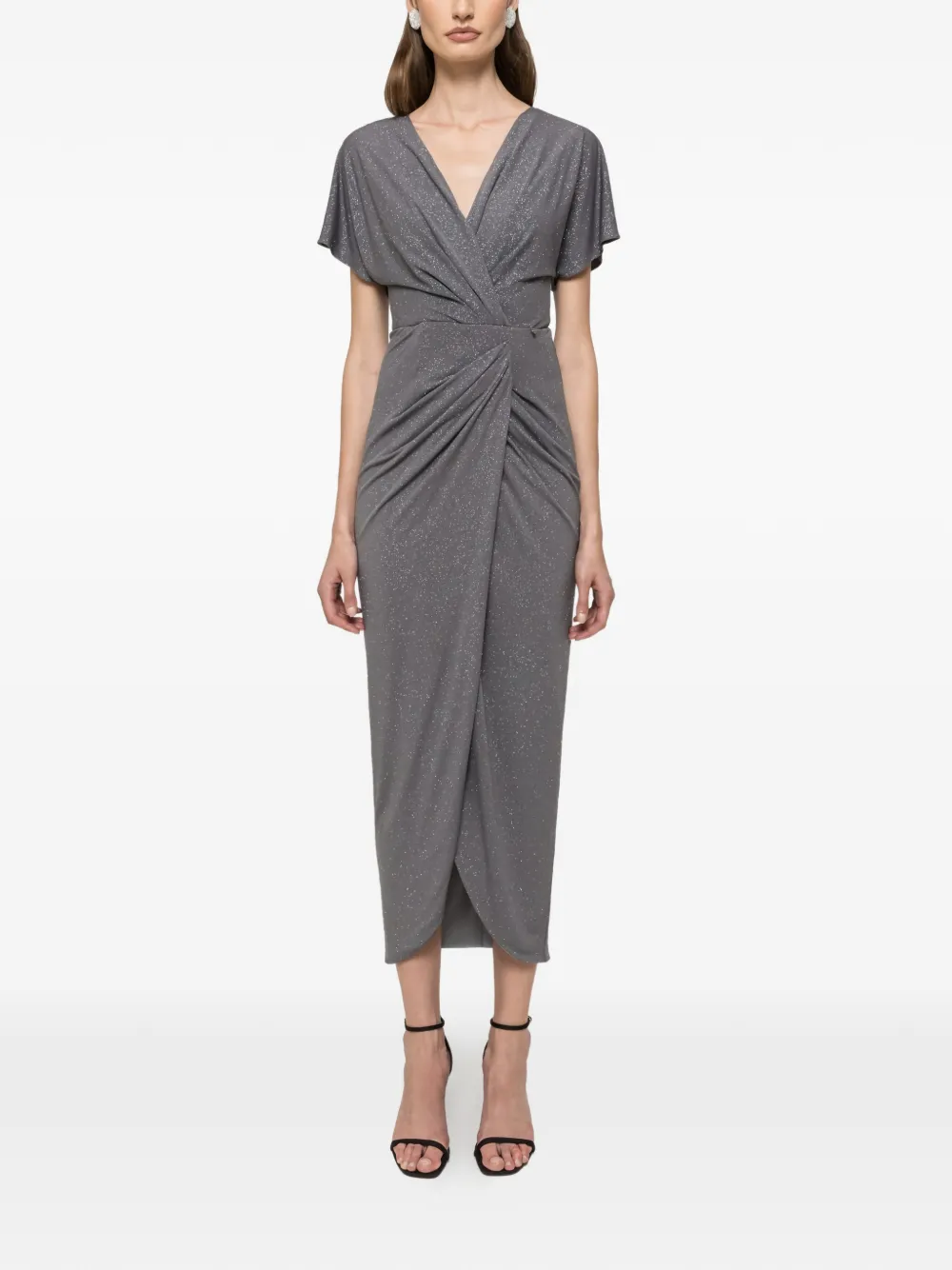 NISSA V-neck maxi dress - Grigio