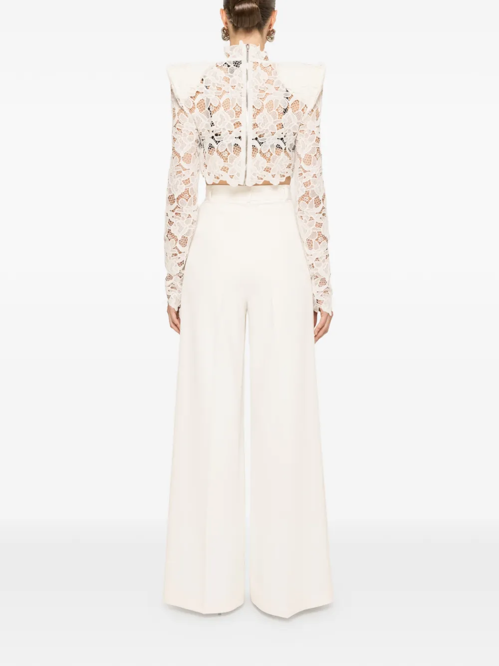 NISSA Cropped top met gestructureerde schouders Wit