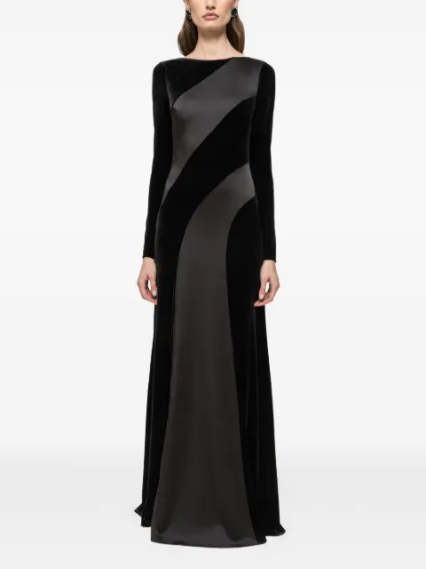 NISSA satin velvet maxi dress