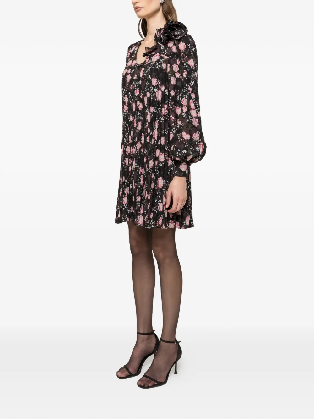 NISSA Mini-jurk met bloemenprint Zwart