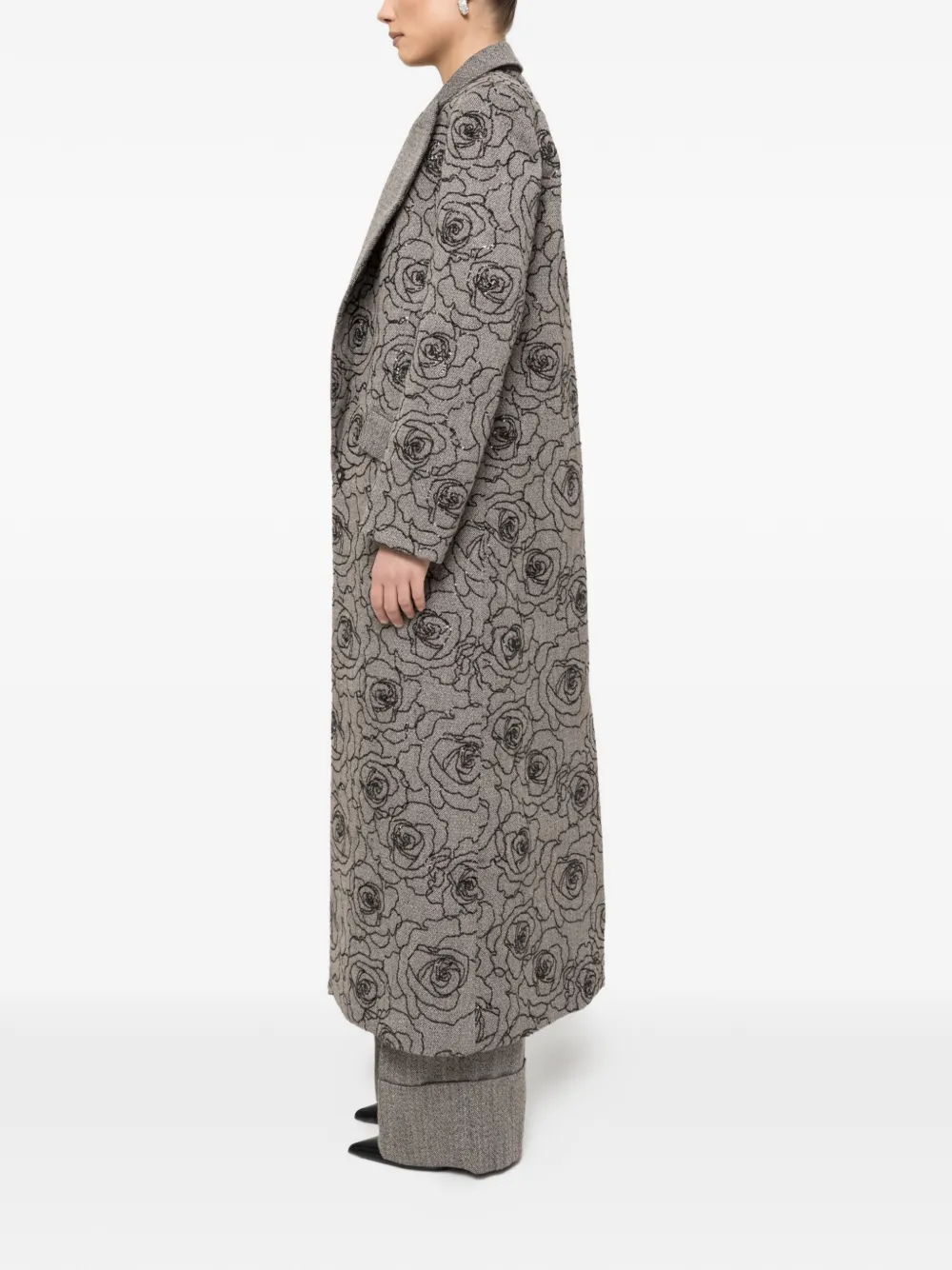  Nissa Sequin-embellished Coat - Grey 