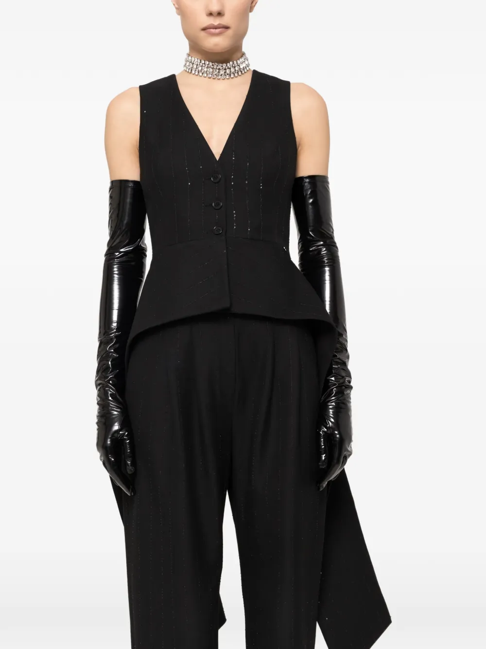 NISSA Gilet con paillettes - Nero