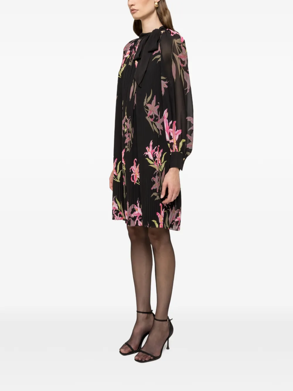 NISSA Geplooide mini-jurk - Zwart